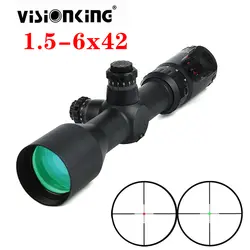 Visionking 1,5-6x42 охотничья Оптика прицел с 30 мм трубкой с подсветкой Mil-Dot 30 мм IR для 223 308 30-06 AR15 AK прицел