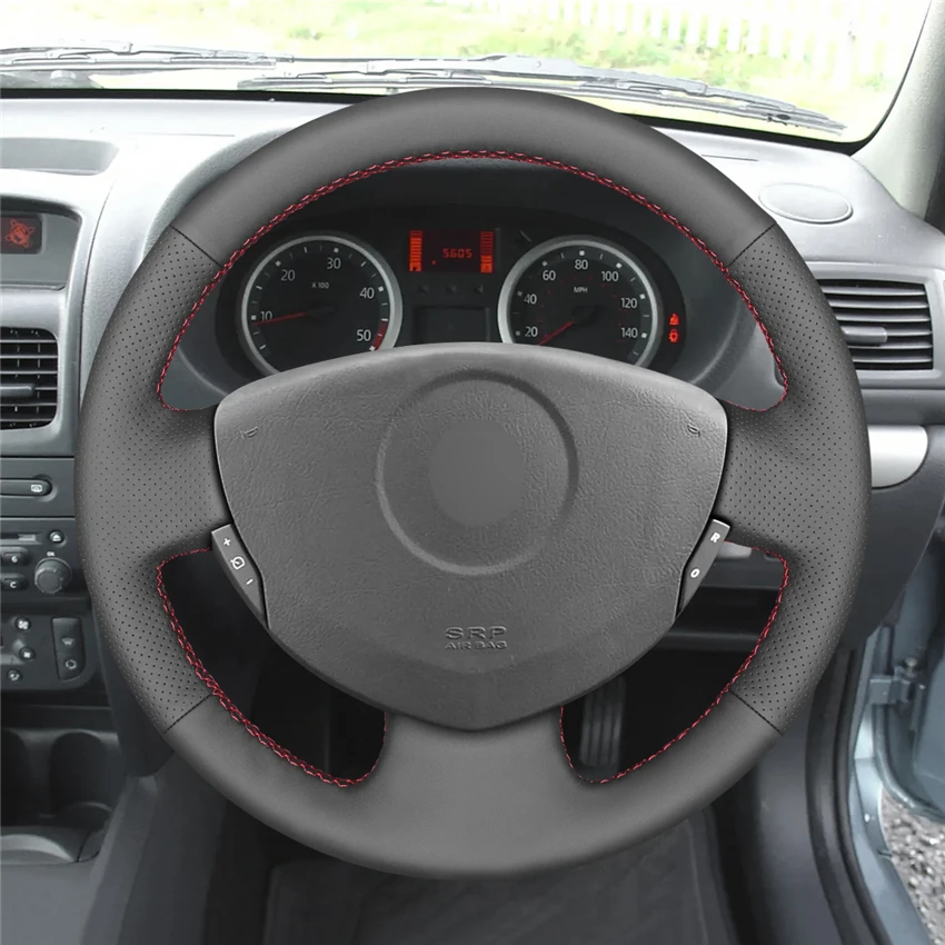 MEWANT черный кожаный чехол на руль для Renault Clio 2 2001-2005 Dacia logan 2008 2009 2010 2011 2012 Запчасти