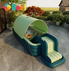 Doki – jouet de piscine gonflable pour enfants, remplissage automatique avec Peng, grand toboggan, Fort épaississant, 2021 