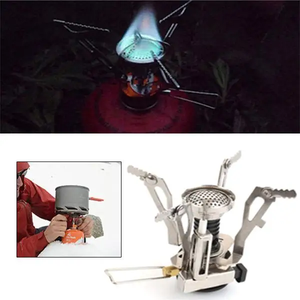 Fodable газовая горелка плита из нержавеющей стали походные аксессуары