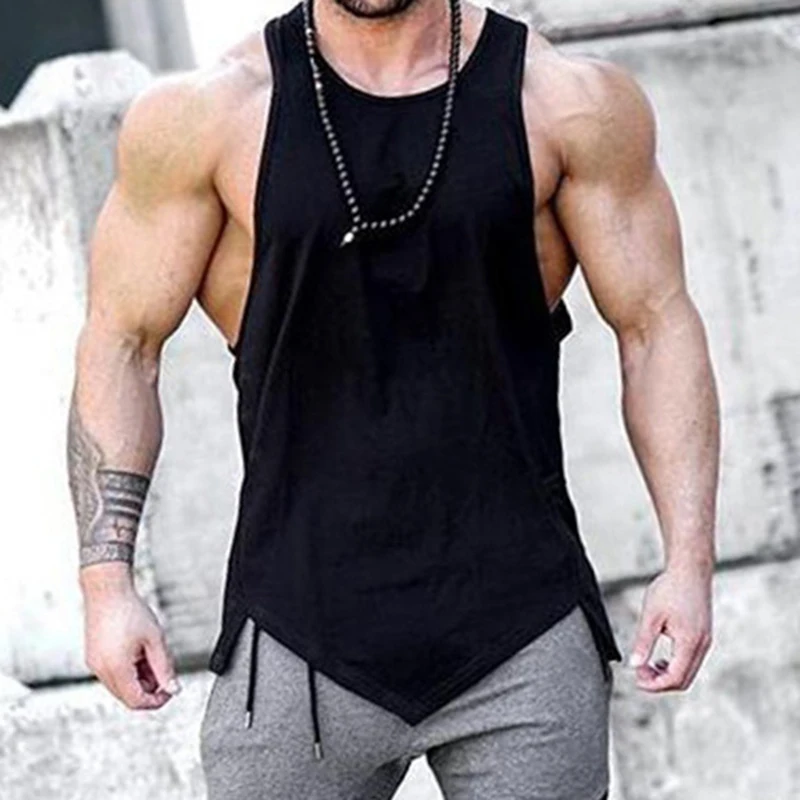 Бренд Muscleguys, одежда для фитнеса, жилет для спортзала, мужская рубашка для бодибилдинга, жилет, свободный однотонный жилет, рубашка без рукавов