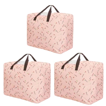 

Under Bed Storage Bag Foldable Large Capacity for Comforters Blankets Bedding Duvets Clothes Sweaters,Quilt Storage Bag Strap,3