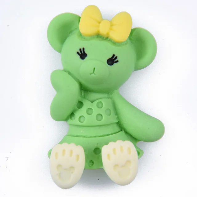 Hot Sale 1 Pcs Cartoon Bear Croc Shoe Charms Colorful Smile Face Baby Bear Clog Shoes Decorations Kid's Wristband Accessories r9585