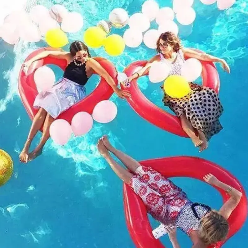 

Inflatable Swim Ring Red Heart-Shape Floating Tools Swimming Pool Life Buoy S20 19 Dropship
