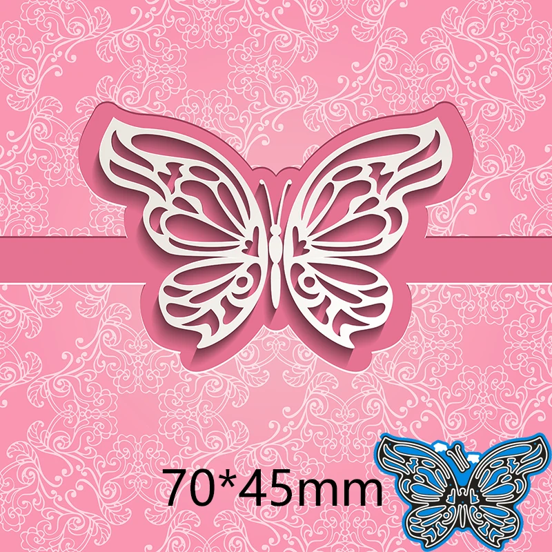 

Metal Cutting Dies Beautiful butterfly new for decoration card DIY Scrapbooking stencil Paper Album template Dies 70*45 mm