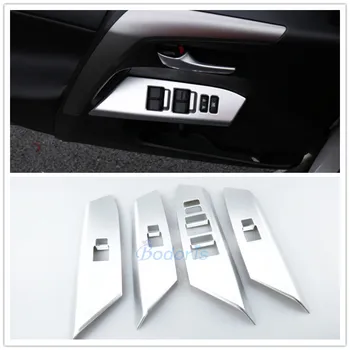 

Car Styling Interior Trim Window Glass Adjust Stwicth Button Cover Chrome For Toyota RAV4 2016 Accessories