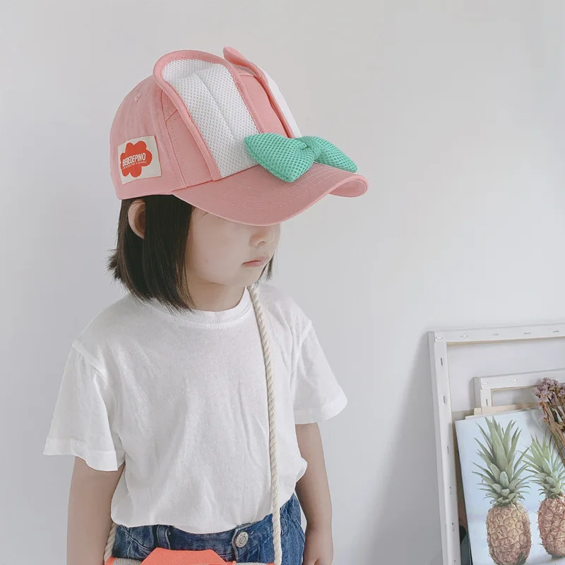 

2020 Spring Summer Boys Girls Caps Baby Lovely Bow Children Thin Sun Hat Baseball Cap MCJWJ33