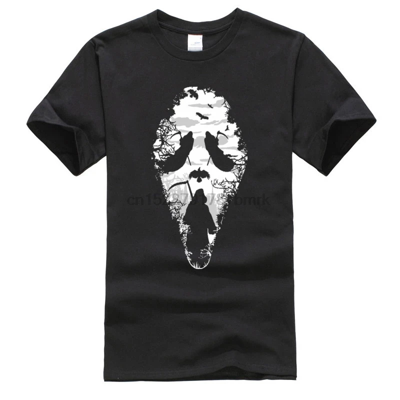 Halloween Scream Reaper Grim Tshirts Horror Death Note Skull Bat Funny Deisgn Fashion Tops Tees Novelty Skeleton Tshirt Men | Мужская