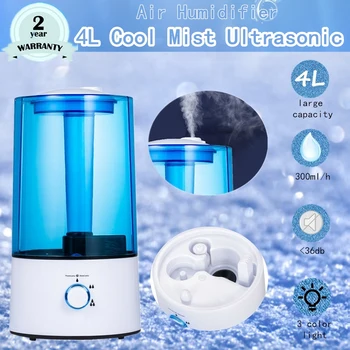 

4L Ultrasonic Air Humidifier Cool Water Mist Air Diffuser Humidifier Purifier Mist For Home Diffuser LED Night Bedroom Office