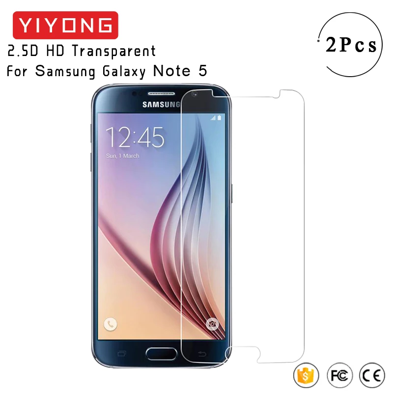 

YIYONG 2.5D Clear Class For Samsung Galaxy Note 5 Note 4 Note5 Tempered Glass Screen Protector For Samsung S7 S6 S5 S4 Glass