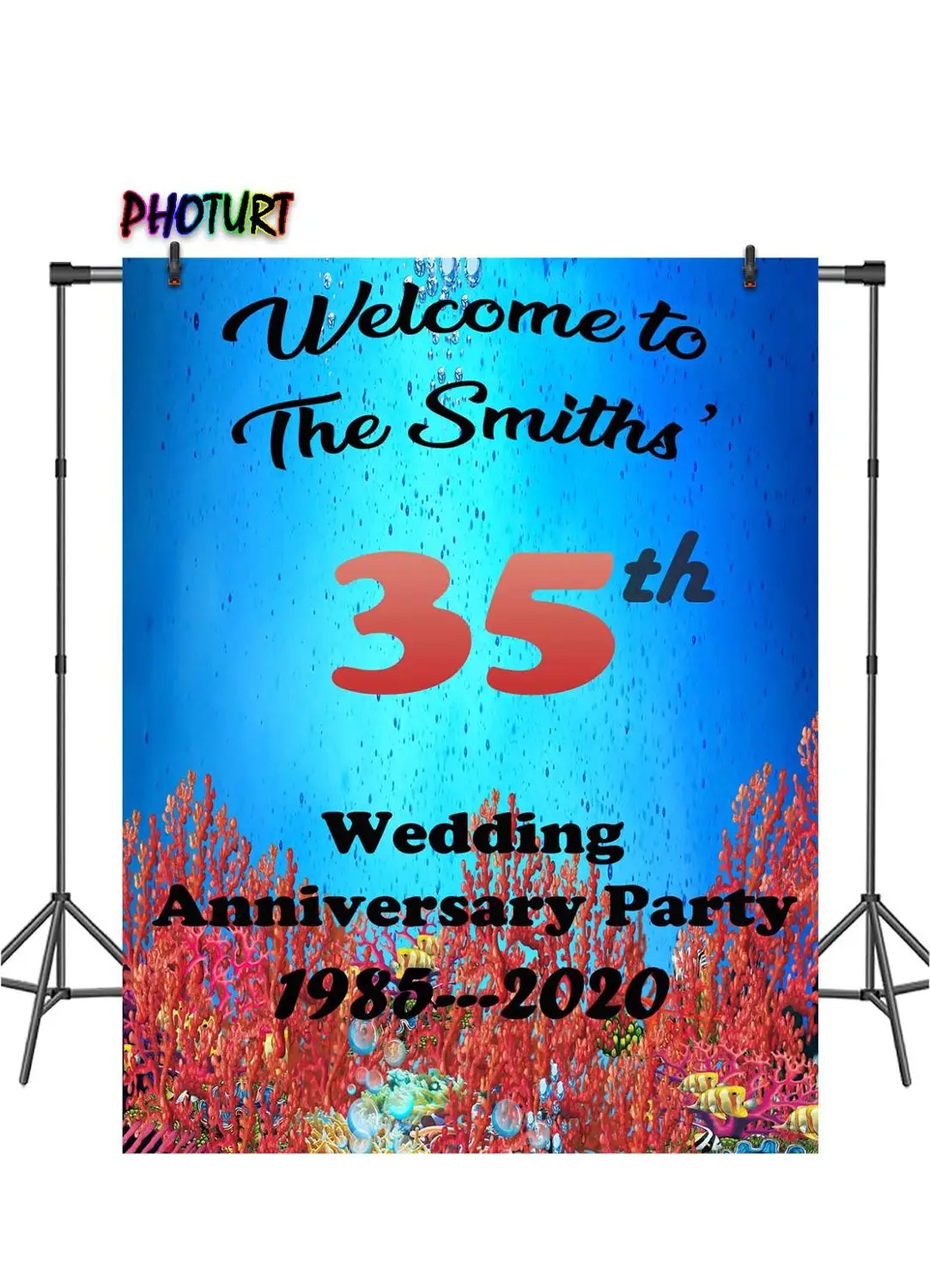 Photurt Добро пожаловать плакат фотографии фонов коралловые Свадебные юбилей