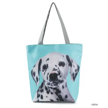 

Summer Beach Pets Wholesale Eco Friendly bag Floral Eco Shopping Bag bolsa Cute Dogs Cheap Price Reuseable Tote Bag Cats