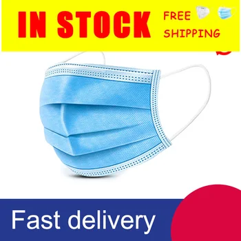 

Disposable Adult Mouth Face Mask 3 Layer Anti Dust Non Woven Fabric Mask Safe Anti Mask Blue Elastic Ear Loop Ce