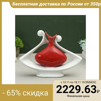 

Vase "Jug in a flower" red-white