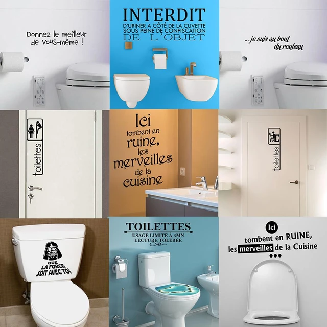Kililaya-Stickers muraux, papier peint, toilettes, WC, ici, Tombent en  Ruine, Chef