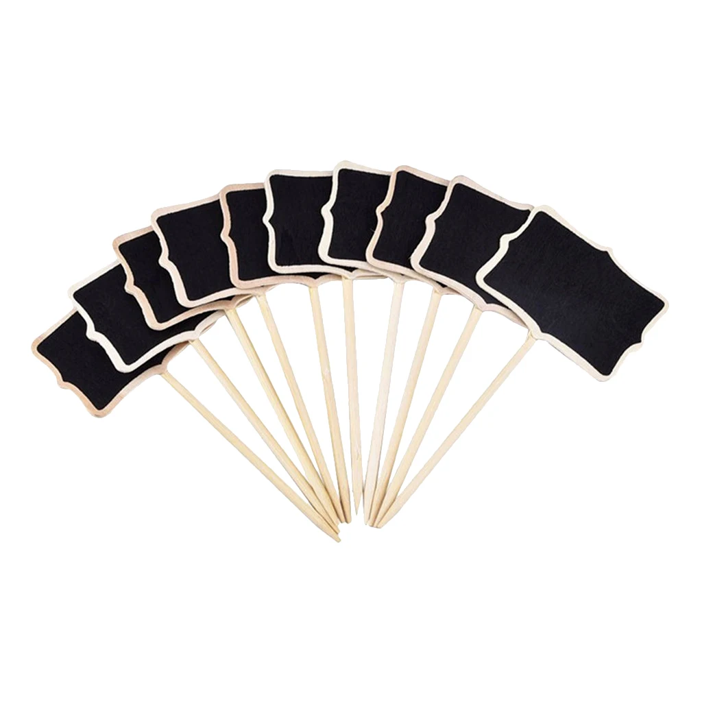 10 Mini Hanging Black Chalk Board Clip Message Board Flower Plants Labels E