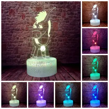 

Flash Donkey Animal Model 3D Illusion LED Kids Nightlight Colourful Light Eeyore Anime Figure Toys