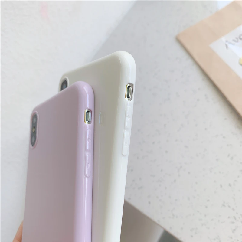 Gimfun Простой Фиолетовый Белый ТПУ телефон Csae для Iphone11 Pro Max Xs Xr X ультра тонкий глянцевый твердый Tpu чехол для iPhone 6s 7 8 Plus