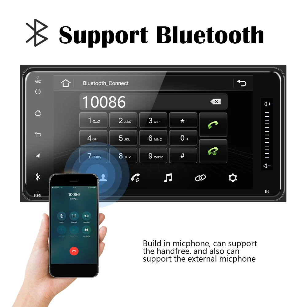 AMPrime 2 Din автомобильный стерео радио " Android автомобильный Мультиплеер gps Wifi Авторадио Bluetooth для Toyota Corolla камера заднего вида