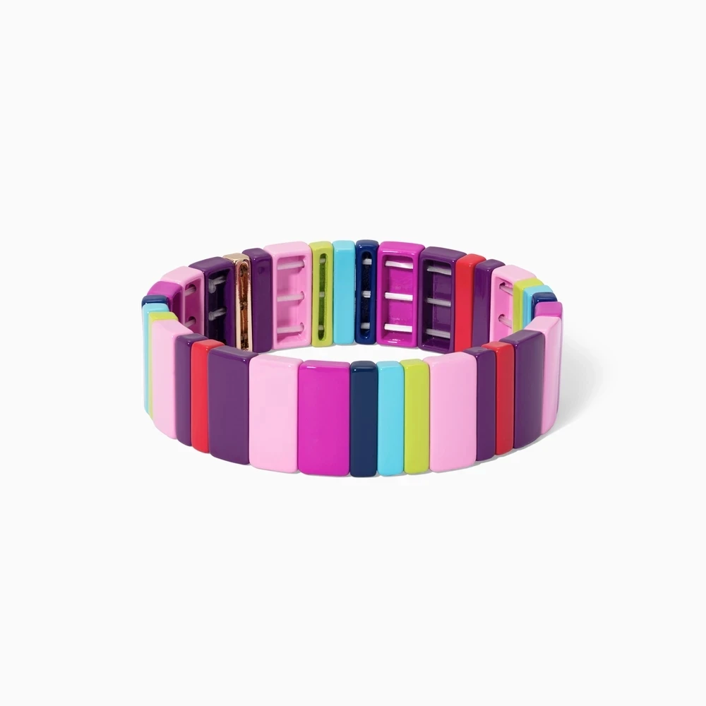 enamel Bracelets Радужный Boho красочный Pulseira Mujer Tila MIYUKI Roxanne Assouling AR эластичный браслет из бисера браслеты для женщин - Окраска металла: enamel Bracelets