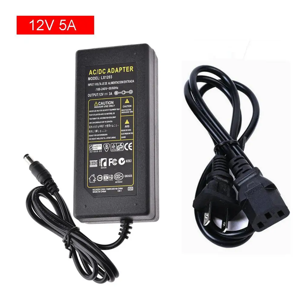 Адаптер питания 12 V/5A 60W Трансформатор Преобразователь мощности для Светодиодный свет