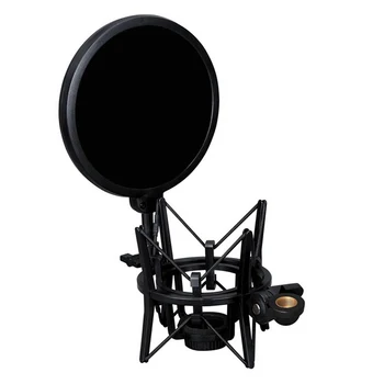 

Professional microphone holder with integrated microphone Mic shield filter
