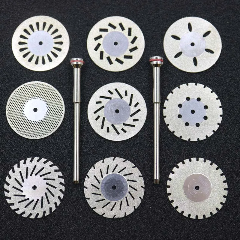 9pcs Dental Ultrathin 0.20mm Double Sided Diamond Cutting Disc for