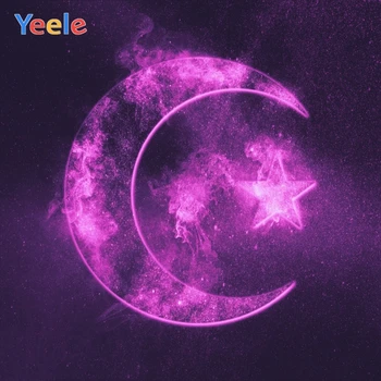 

Yeele Purple Moon Stars Fog Photographic Backgrounds Light Bokeh Family Scene Portrait Vinyl Photography Photo Studio Backdrop