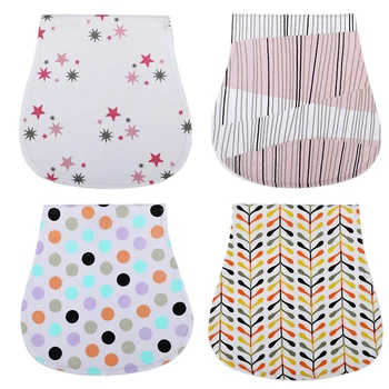 

4 Pcs Baby Burp Cloths Baby Boy Girl Cotton Burp Cloths Set Baby Bibs Curved Absorbent and Soft Baby Supplies