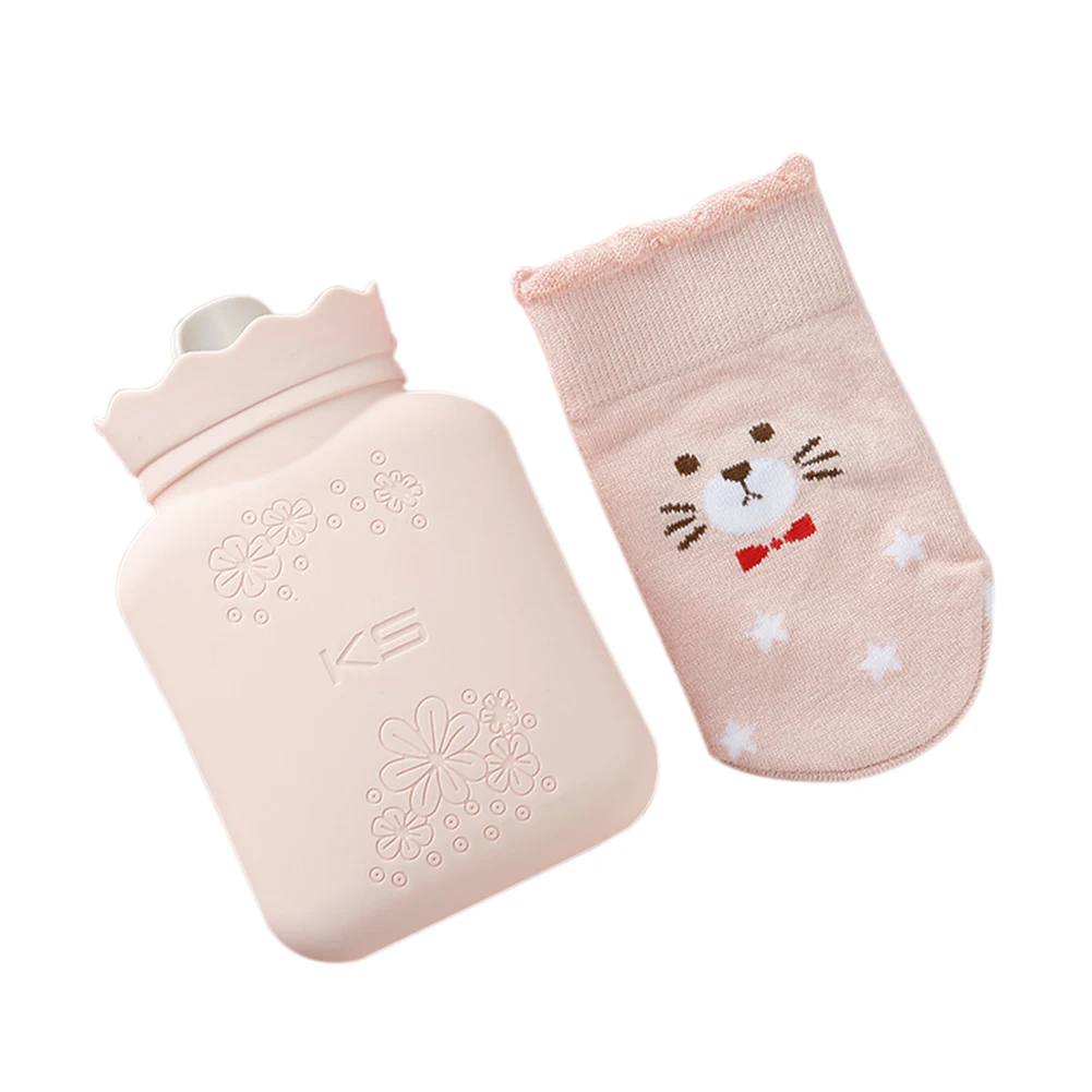 SP Silicone Hot Water Bottle With Bamboo Fiber Cloth Cover For Microwave Oven Refillable Water - Цвет: SP
