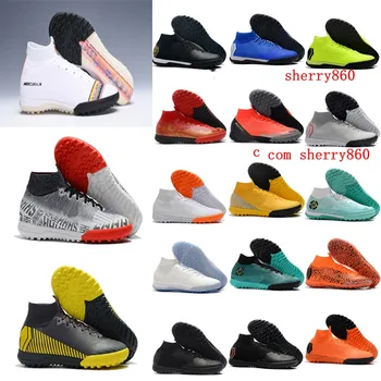 

2019 mens original soccer cleats SuperflyX VI CR7 Neymar Elite TF soccer shoes Superfly turf football boots cheap new