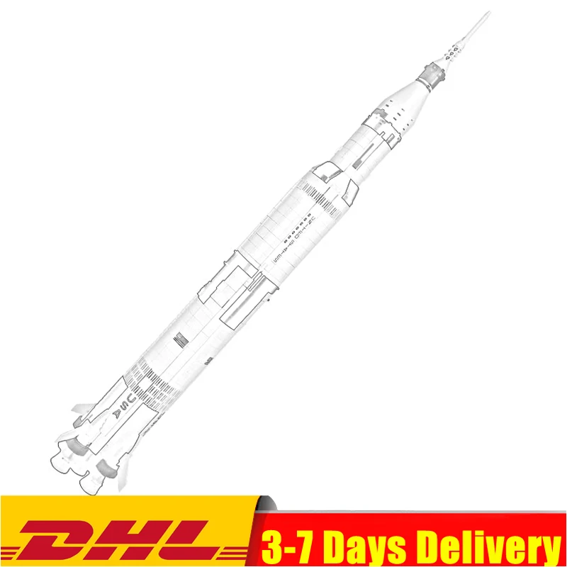 

2019 IN Stock Ideas Series The Apollo Saturn V Model Building Blocks Set Compatible Legoinglys 37003 80013 21309