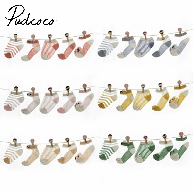 

5pc/set Pudcoco Baby Girls Boys Socks Hollow Out Mesh Sock Infant Kid Thin Comfortable Breathable Socks for 0~3 Year