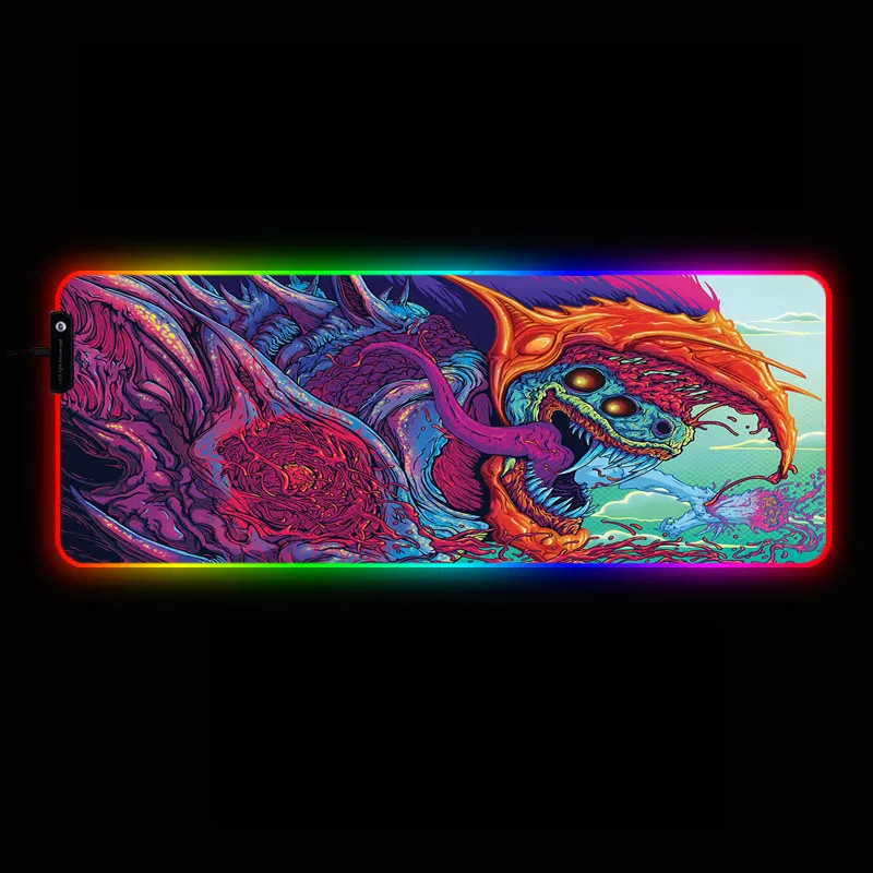 XGZBig большой игровой RGB коврик для мыши XL геймерский коврик для мыши для Cs Go Hyper Beast ПК компьютер Led подсветка XXL клавиатура Настольный коврик