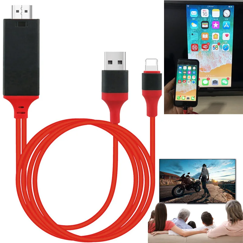 Phone to TV Projector HDMI Video Cable Adapter for iPhone X XS XR 8 7 5S 6s Plus
