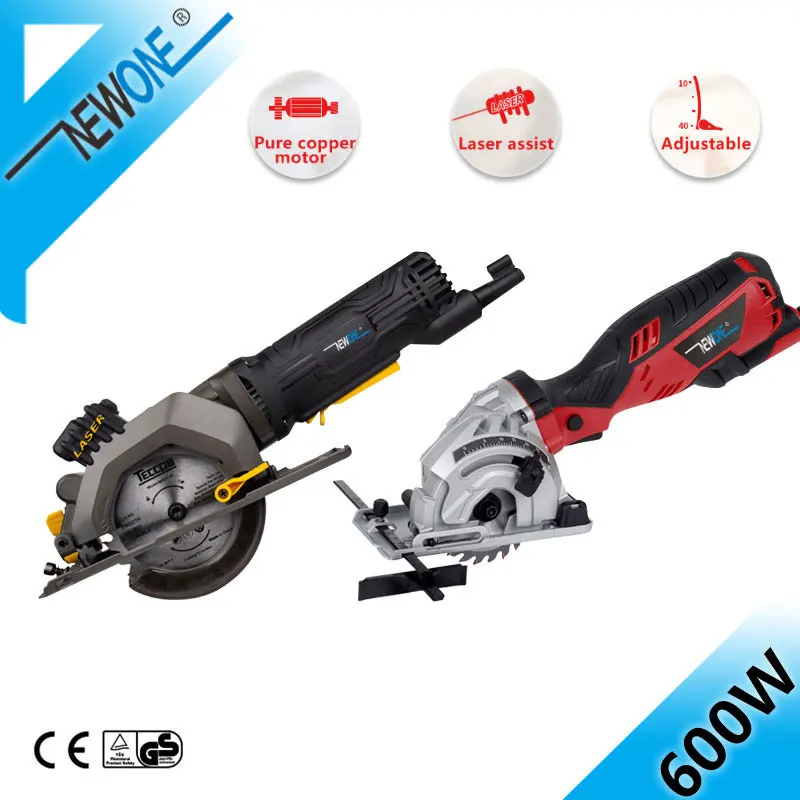 Baratos HEPHEPHAESTUS Mini herramientas eléctricas con mango de sierra Circular para cortar baldosas de Metal de madera 3 sierras de hoja 600W corte de inmersión pista eléctrica Sa