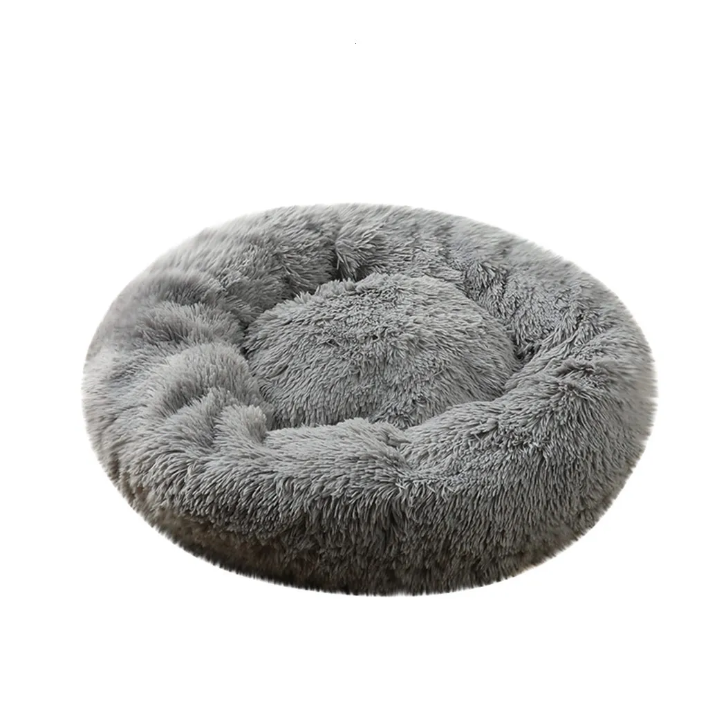 Cat Bed Round Plush House Pet Dog Bed Kitten Kennel Winter Warm Sleeping Bag Puppy Cushion Mat Portable Cat Supplies Cats Nest
