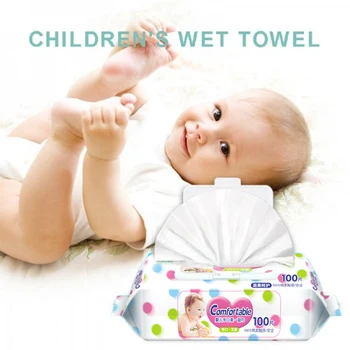 

Baby Wet Wipes Natural Sensitive Skin Chemical Free With A Cover 80 Wet Wipes Solid Color Baby Care Tools Dropshipping