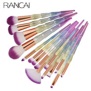 

15pcs Diamond Makeup Brushes Set Fan Foundation Blusher Powder Eye Shadow Contour Smudge Cosmetics Beauty Tool Pincel Maquiagem