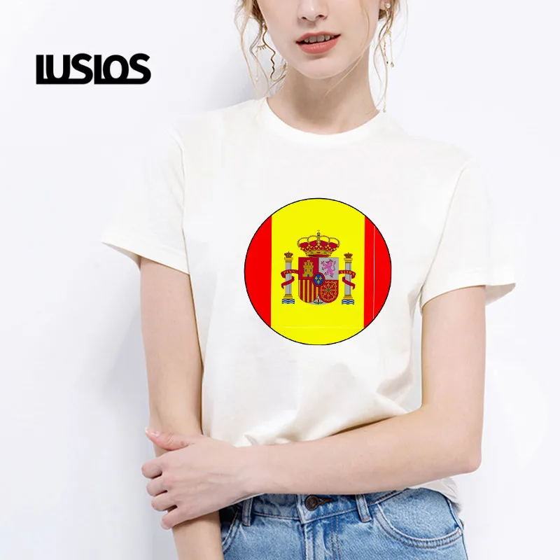 Футболка LUSLOS с надписью Keep Calm (Испания) Национальный день Испании желтая красная