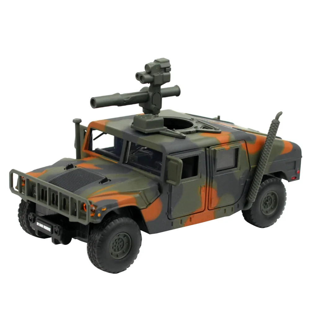 

1:32 Car Model Scale Military Model Toy Armed Forces Hummer H1 SUV Sound Light Diecast Metal Pull Back Toy for Kids Boys Gift