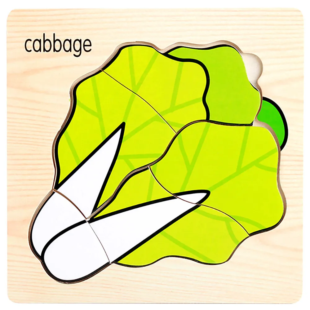 Baby Kids Training Toy Gift fruit Cognitive Puzzle Card Educational Wooden Toys Parent-child Interactive Game #A