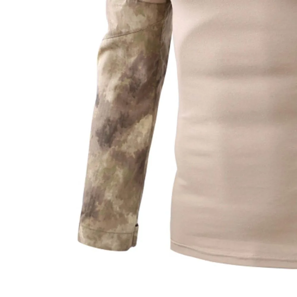 Pattern Men's Long Sleeve Camouflage Beefy Blouse Tee Running Tops Hooded Sport Coat Outwear Full Fitness Gym Work Sweatshirt A1