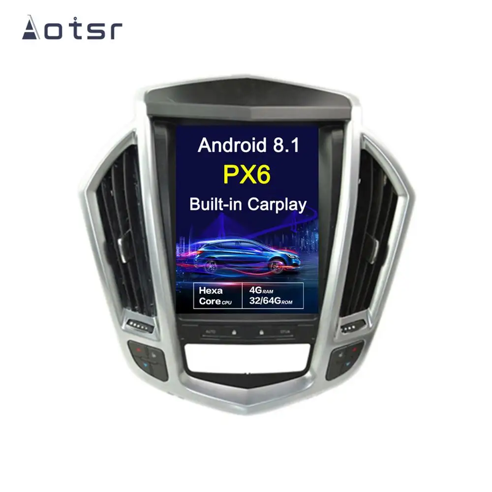 Автомобильный GPS-навигатор с вертикальным экраном 10 4 дюймов Android 8 1 в стиле Тесла