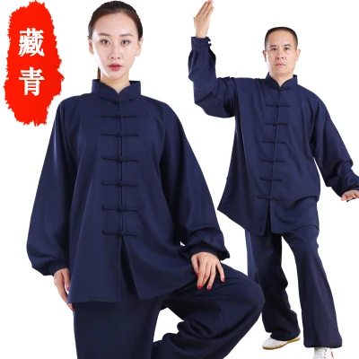 XXXS-4XL Tai chi Униформа хлопок и шелк 5 цветов Высокое качество ушу кунг-фу одежда дети взрослые боевые искусства крыло костюм для вин-Чунь - Цвет: blue