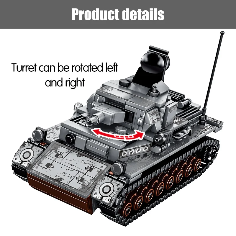 596 шт. DIY City Police WW2 Steel Empire немецкий IV строительные блоки для военных солдат фигурки