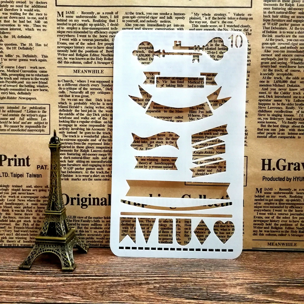 12 шт. ежедневник шаблон комплект пластиковых линеек для скрапбукинга DIY Рисунок(4X7 дюймов) прочный и удобный