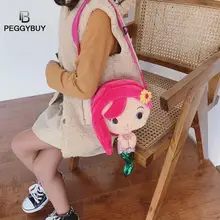 Милая плюшевая сумка-мессенджер для детей, для мальчиков и девочек, мультяшный рыбий хвост, сумка на плечо для женщин, сумка-мессенджер, Bolsa Feminina, Прямая поставка