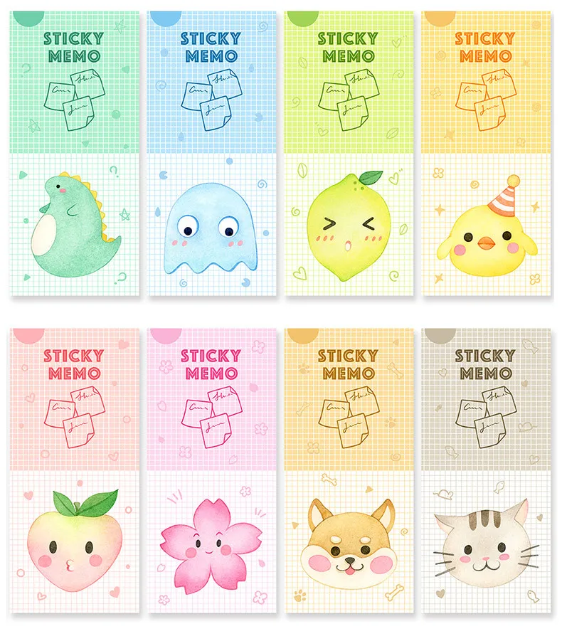 Новая серия Kawaii animals notes самоклеющиеся блокноты для заметок клейкие блокноты для заметок закладки школьные офисные принадлежности Escolar Papelaria