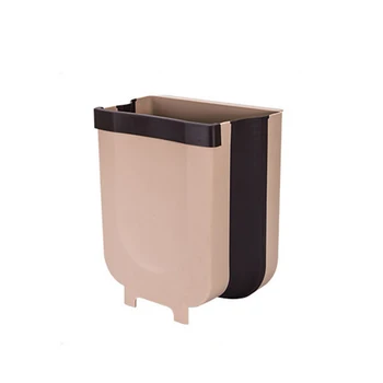 

Collapsible Waste Bin Kitchen Cabinet Door Hanging Trash Can 8L Wall Mounted Folding Basket Foldable Car Garbage Can Home